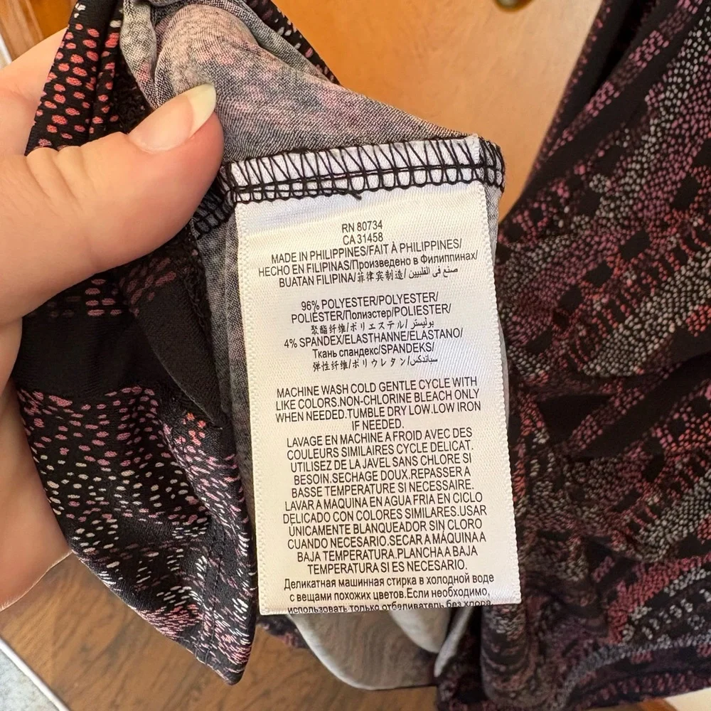 BCBGeneration Patterned Mock Neck Long Sleeve Mini Dress - Picture 3 of 5